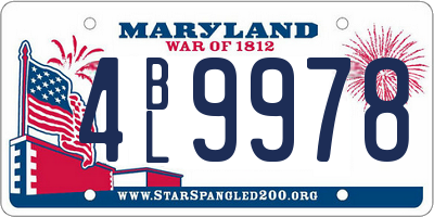 MD license plate 4BL9978