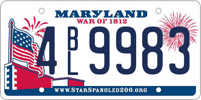 MD license plate 4BL9983