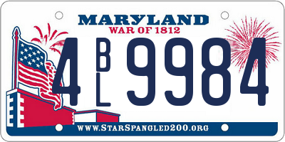 MD license plate 4BL9984