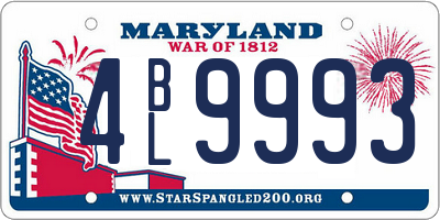 MD license plate 4BL9993