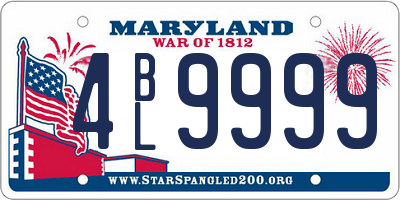 MD license plate 4BL9999