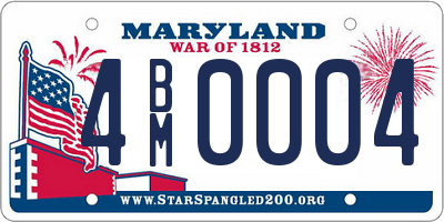 MD license plate 4BM0004
