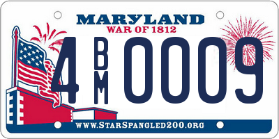 MD license plate 4BM0009