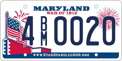 MD license plate 4BM0020