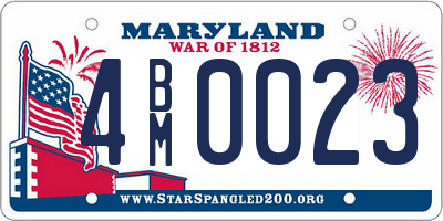 MD license plate 4BM0023