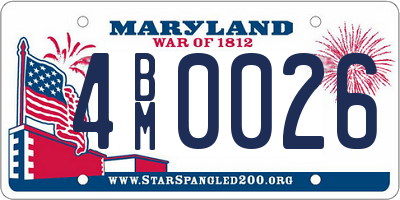 MD license plate 4BM0026