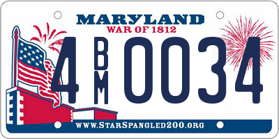 MD license plate 4BM0034