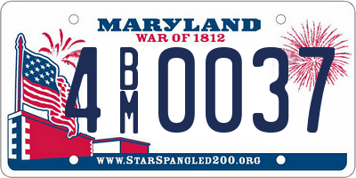 MD license plate 4BM0037