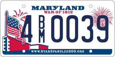 MD license plate 4BM0039