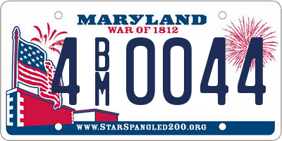 MD license plate 4BM0044