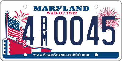 MD license plate 4BM0045
