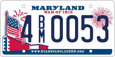 MD license plate 4BM0053