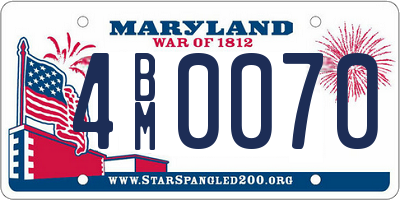 MD license plate 4BM0070