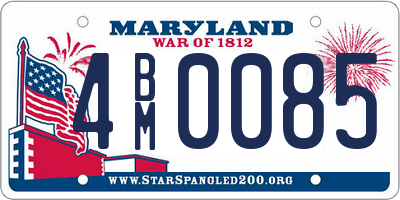 MD license plate 4BM0085