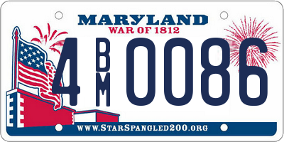 MD license plate 4BM0086