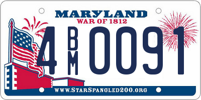 MD license plate 4BM0091
