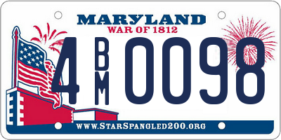 MD license plate 4BM0098