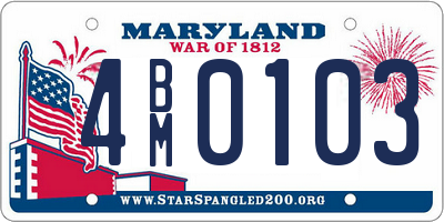 MD license plate 4BM0103