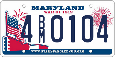 MD license plate 4BM0104