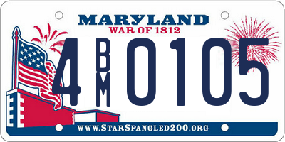 MD license plate 4BM0105