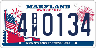 MD license plate 4BM0134