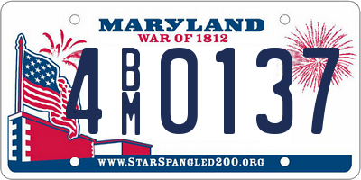 MD license plate 4BM0137