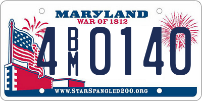 MD license plate 4BM0140