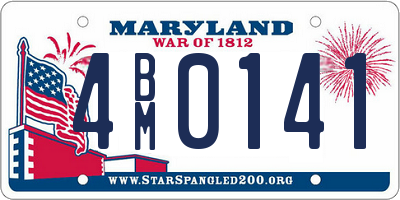 MD license plate 4BM0141