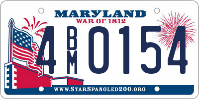 MD license plate 4BM0154