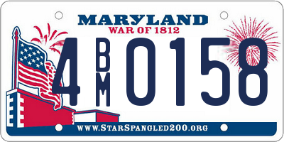 MD license plate 4BM0158