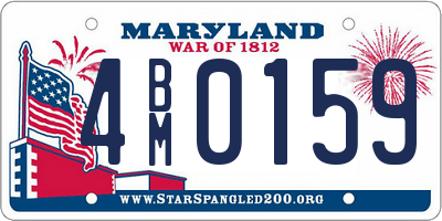 MD license plate 4BM0159