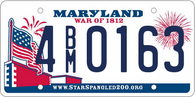 MD license plate 4BM0163