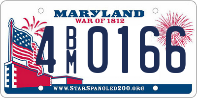 MD license plate 4BM0166