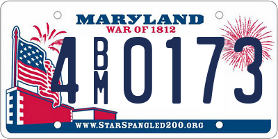 MD license plate 4BM0173