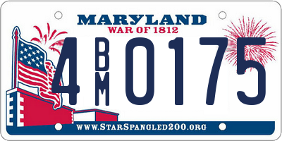 MD license plate 4BM0175
