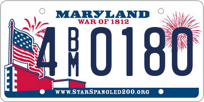 MD license plate 4BM0180