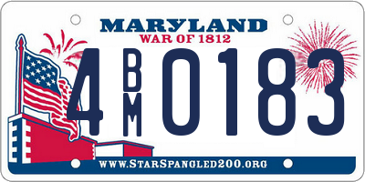 MD license plate 4BM0183