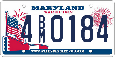 MD license plate 4BM0184