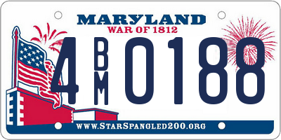 MD license plate 4BM0188