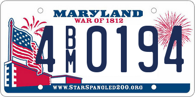 MD license plate 4BM0194