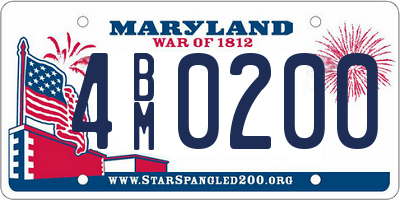 MD license plate 4BM0200