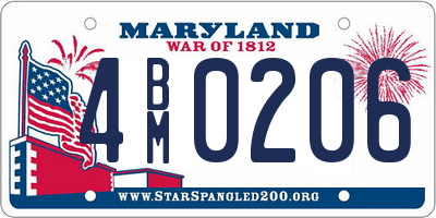 MD license plate 4BM0206