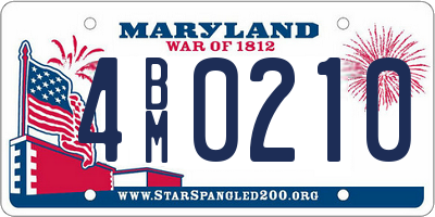 MD license plate 4BM0210