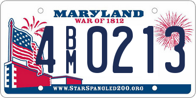 MD license plate 4BM0213