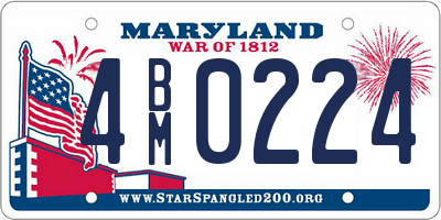 MD license plate 4BM0224