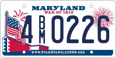 MD license plate 4BM0226