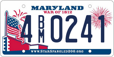 MD license plate 4BM0241