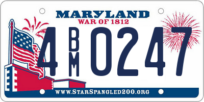MD license plate 4BM0247