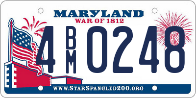 MD license plate 4BM0248