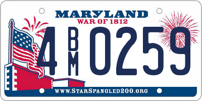 MD license plate 4BM0259
